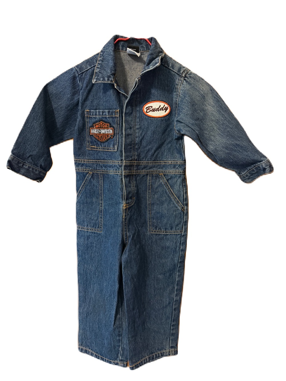 Harley-Davidson 3T Vintage Y2K Buddy’s Garage Denim Jumpsuit Coveralls